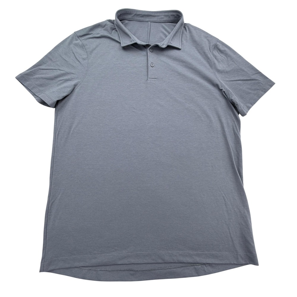 Lululemon Polo Shirt Mens XL Gray Performance Golf Stretch Metal Vent